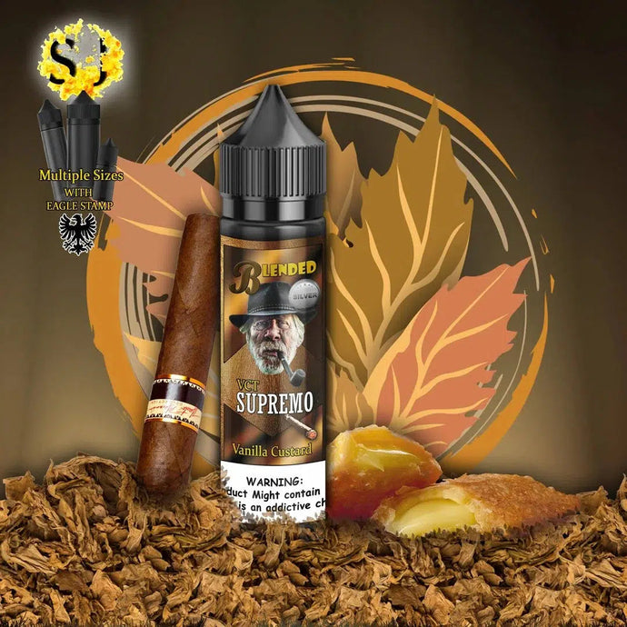 Blended Supremo Freebase eliquid | Vanilla Custard Cigar-60ml (shortfill 50ml)-FrenzyFog-Beirut-Lebanon